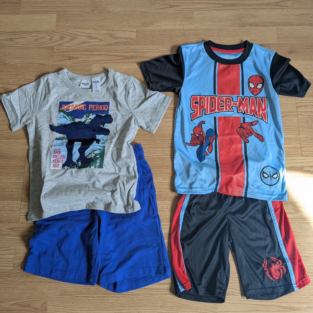 Spider-Man Boys Short Pajama Set - Blue, Red, Black